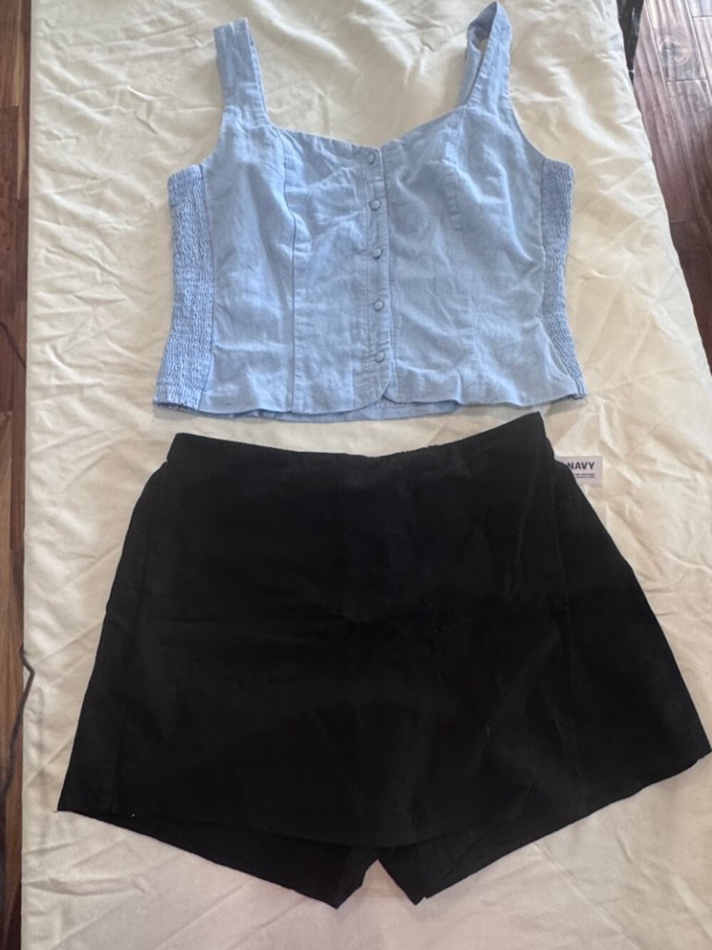 Old Navy Linen-Blend Tank + Black Shorts Set — NWT | Large